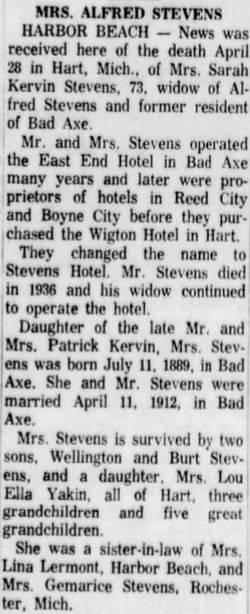 Hotel Wigton - May 1963 Former Owner Passes Away